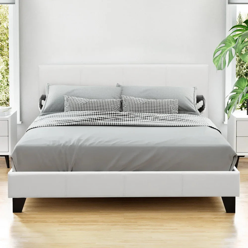 Artiss Bed Frame Queen Size White NEO - Mekamart Australia