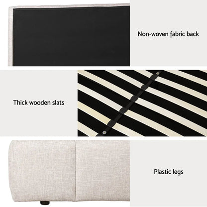 Artiss Bed Frame Queen Size Beige TETTE - Mekamart Australia