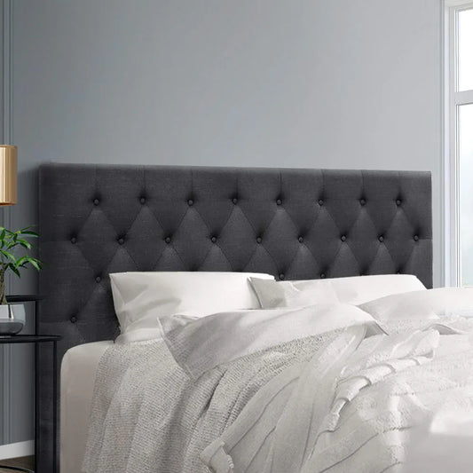 Artiss Bed Head Headboard King Size Fabric - CAPPI Charcoal