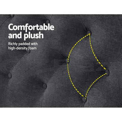 Artiss Bed Head Headboard King Size Fabric - CAPPI Charcoal