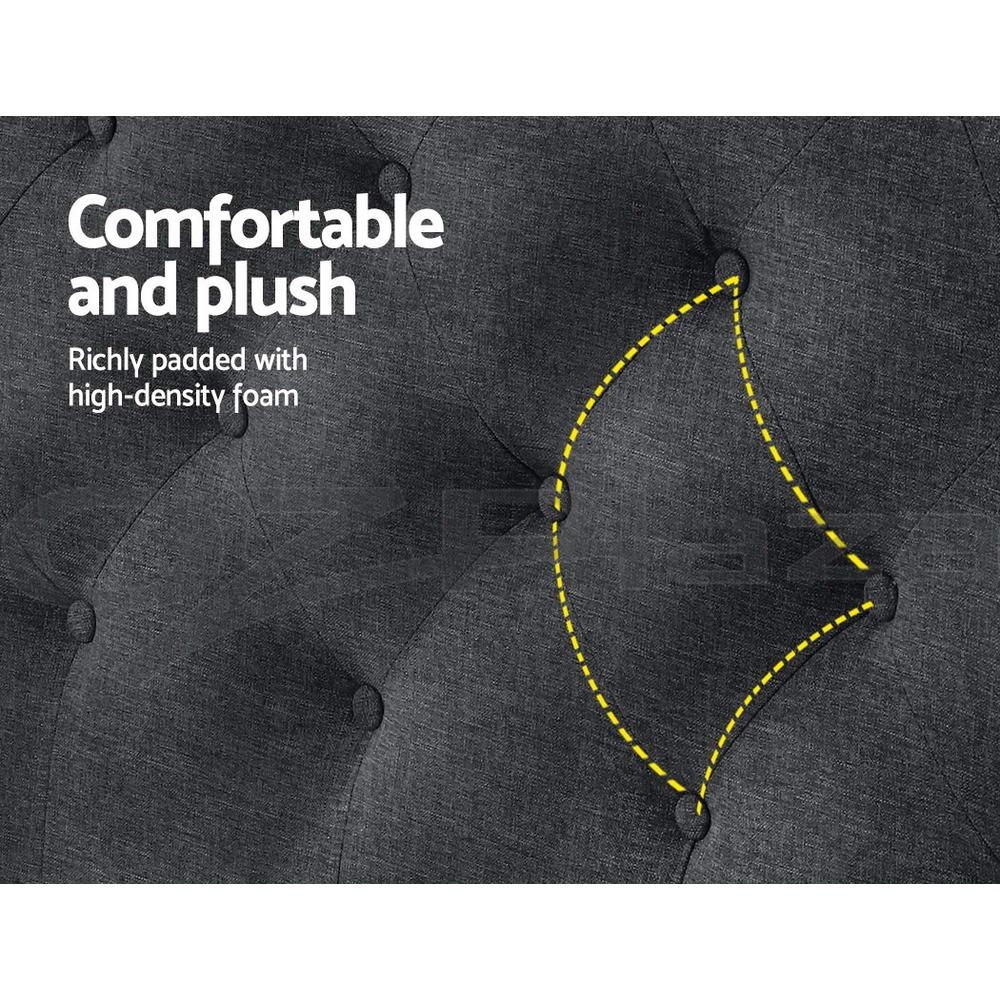 Artiss Bed Head Headboard Queen Size Fabric - CAPPI Charcoal