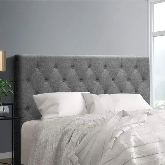 Artiss Bed Head Headboard Queen Size Fabric - CAPPI Grey