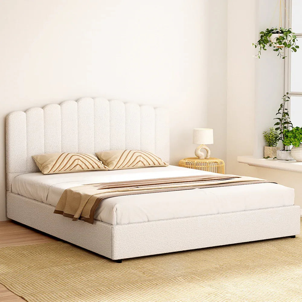 Artiss Bed Frame King Size Boucle FION - Mekamart Australia