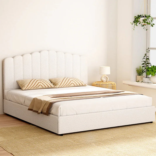 Artiss Bed Frame King Size Boucle FION - Mekamart Australia
