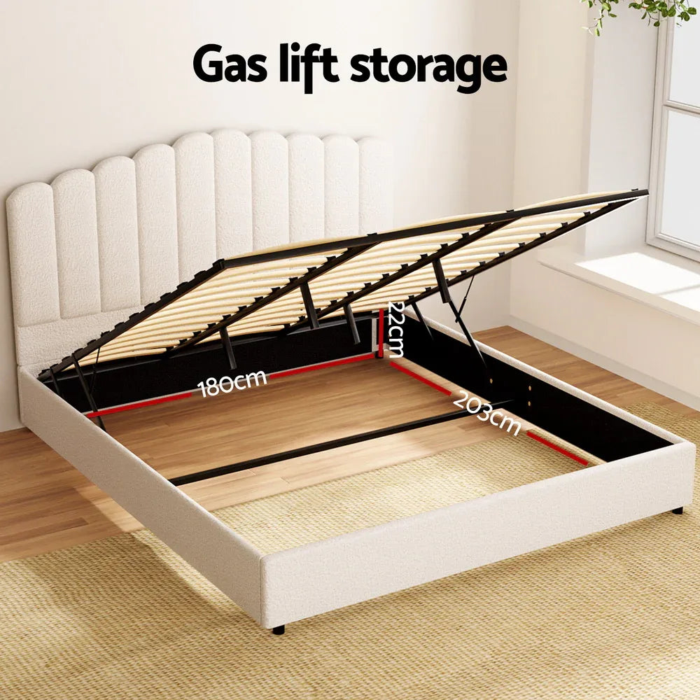 Artiss Bed Frame King Size Boucle FION - Mekamart Australia