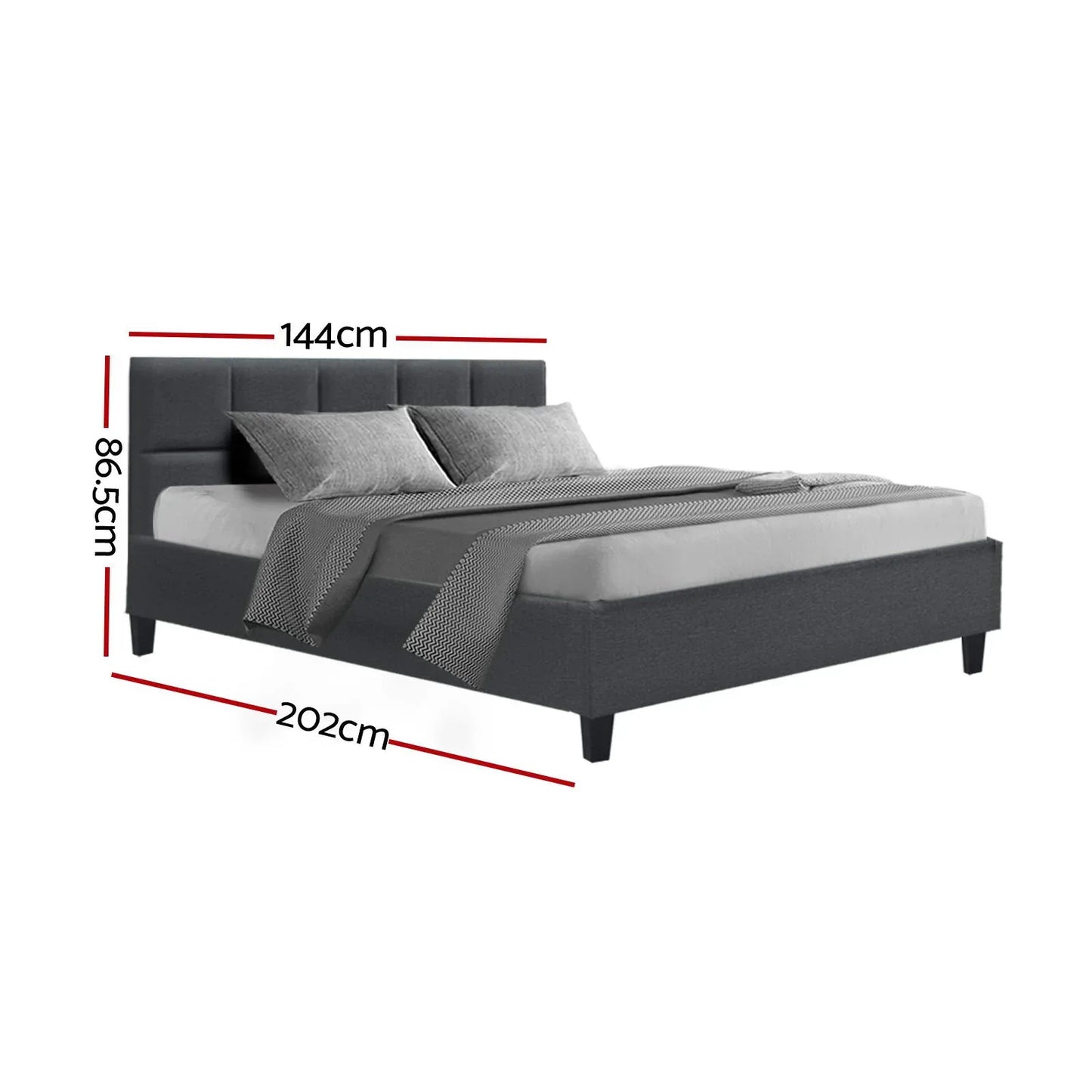 Artiss Bed Frame Double Size Charcoal TINO - Mekamart Australia