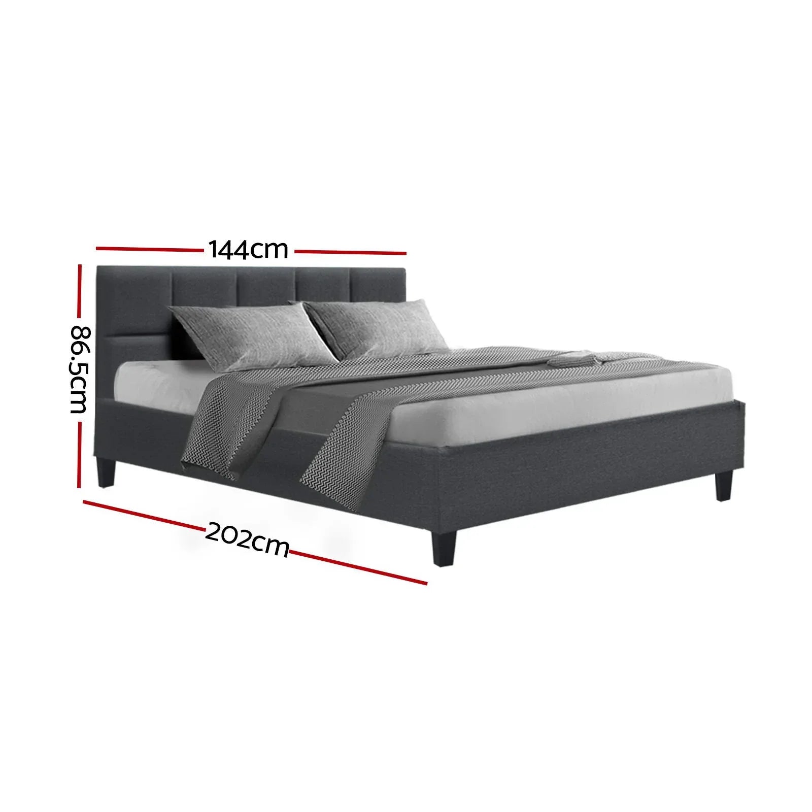 Artiss Bed Frame Double Size Charcoal TINO - Mekamart Australia