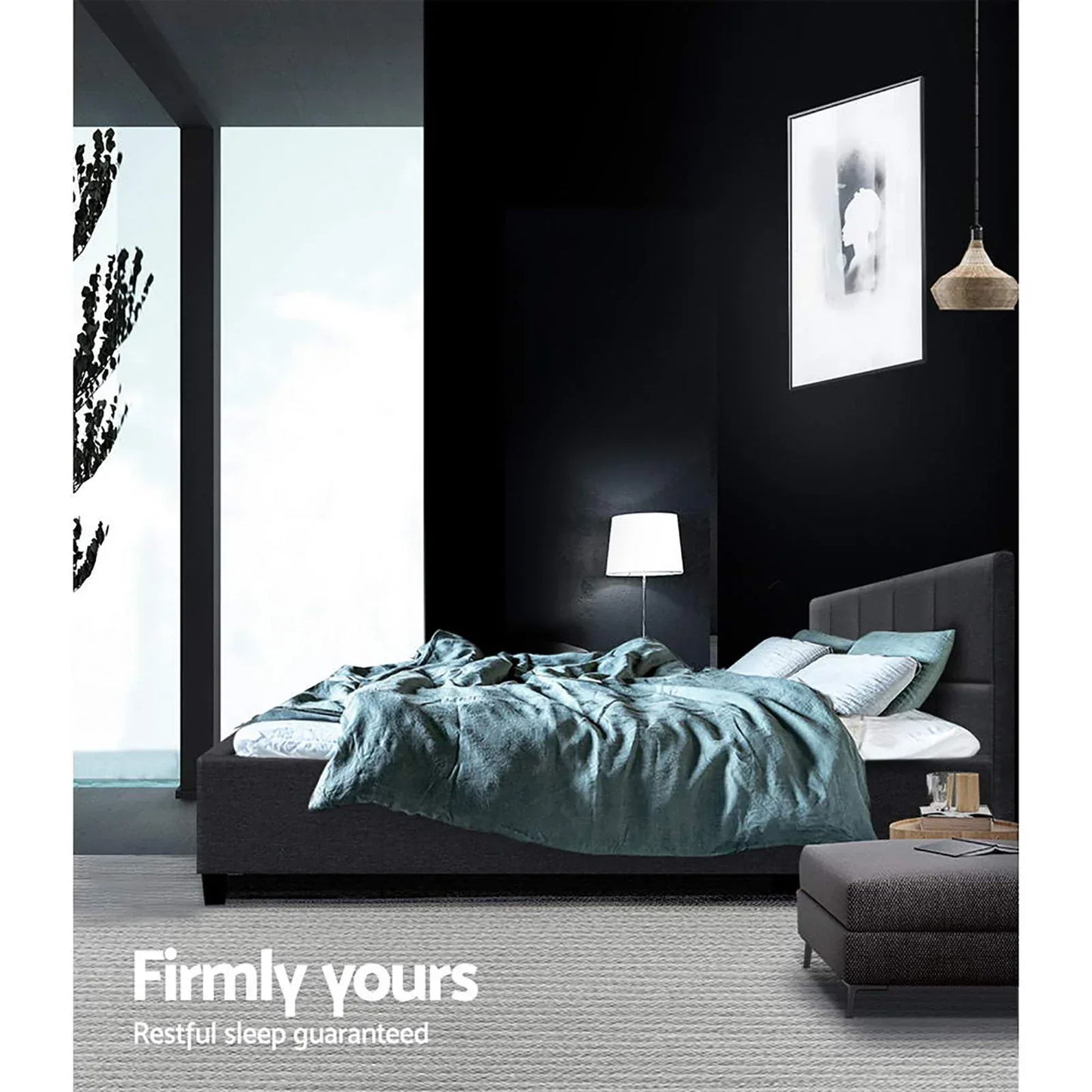 Artiss Bed Frame Double Size Charcoal TINO - Mekamart Australia