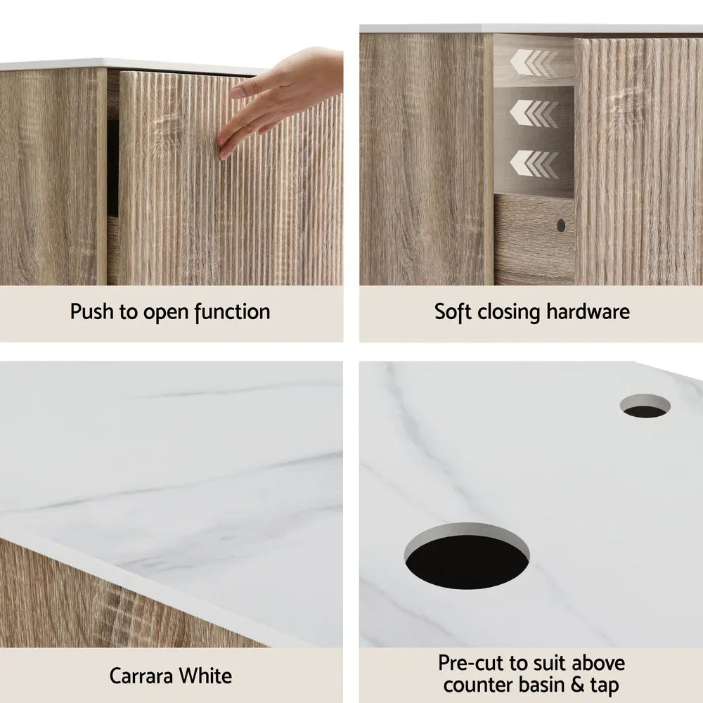 Cefito Vanity Unit 915mm with Basin Oak - Mekamart Australia