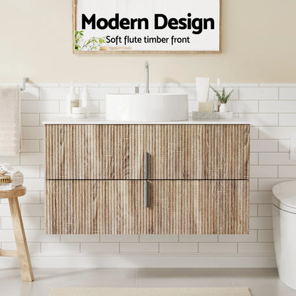 Cefito Vanity Unit 900mm Bathroom Cabinet Storage Wall Hung Timber Front Pine - Mekamart Australia