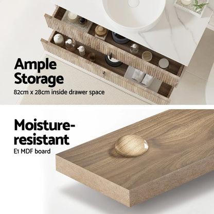 Cefito Vanity Unit 900mm Bathroom Cabinet Storage Wall Hung Timber Front Pine - Mekamart Australia