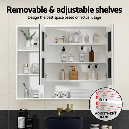 Cefito Bathroom Mirror Cabinet 100CM Vanity Medicine Wall Mounted Storage White - Mekamart Australia