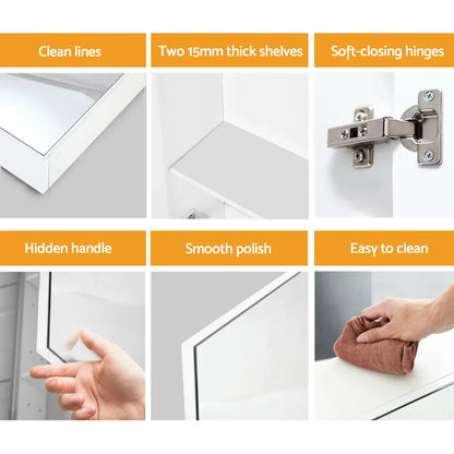 Cefito Bathroom Mirror Cabinet 600x720mm White - Mekamart Australia