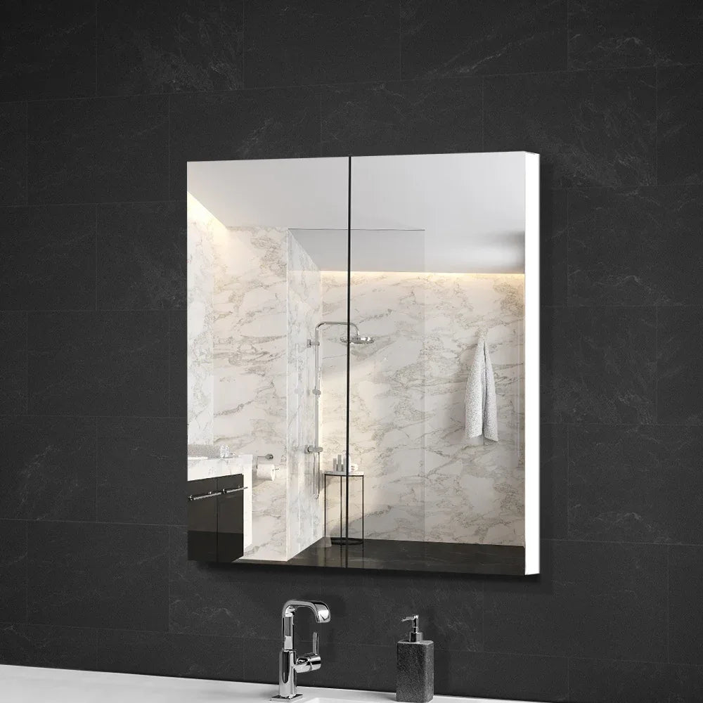Cefito Bathroom Mirror Cabinet 600x720mm White - Mekamart Australia