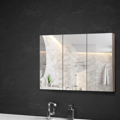 Cefito Bathroom Mirror Cabinet 900x720mm Oak - Mekamart Australia