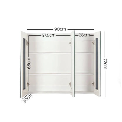 Cefito Bathroom Vanity Mirror with Storage Cabinet - White - Mekamart Australia