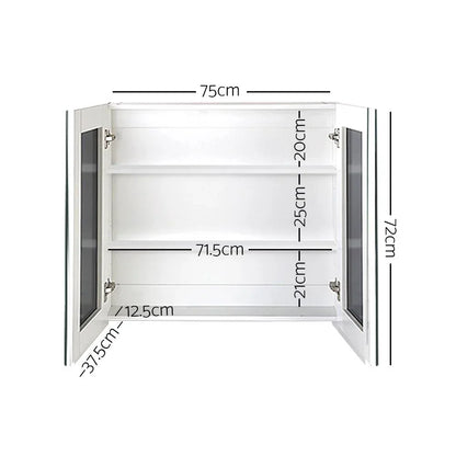 Cefito Bathroom Mirror Cabinet 750x720mm White - Mekamart Australia