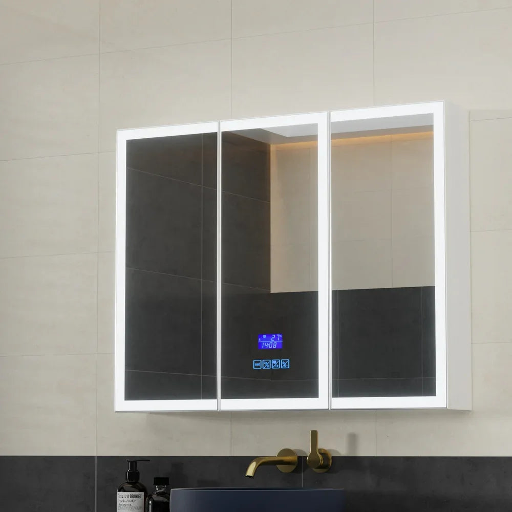 Bathroom Mirror Cabinet LED Light 900x720mm Medicine Wall Storage - Mekamart Australia