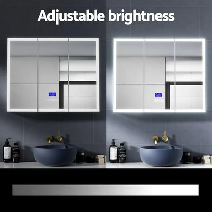 Bathroom Mirror Cabinet LED Light 900x720mm Medicine Wall Storage - Mekamart Australia