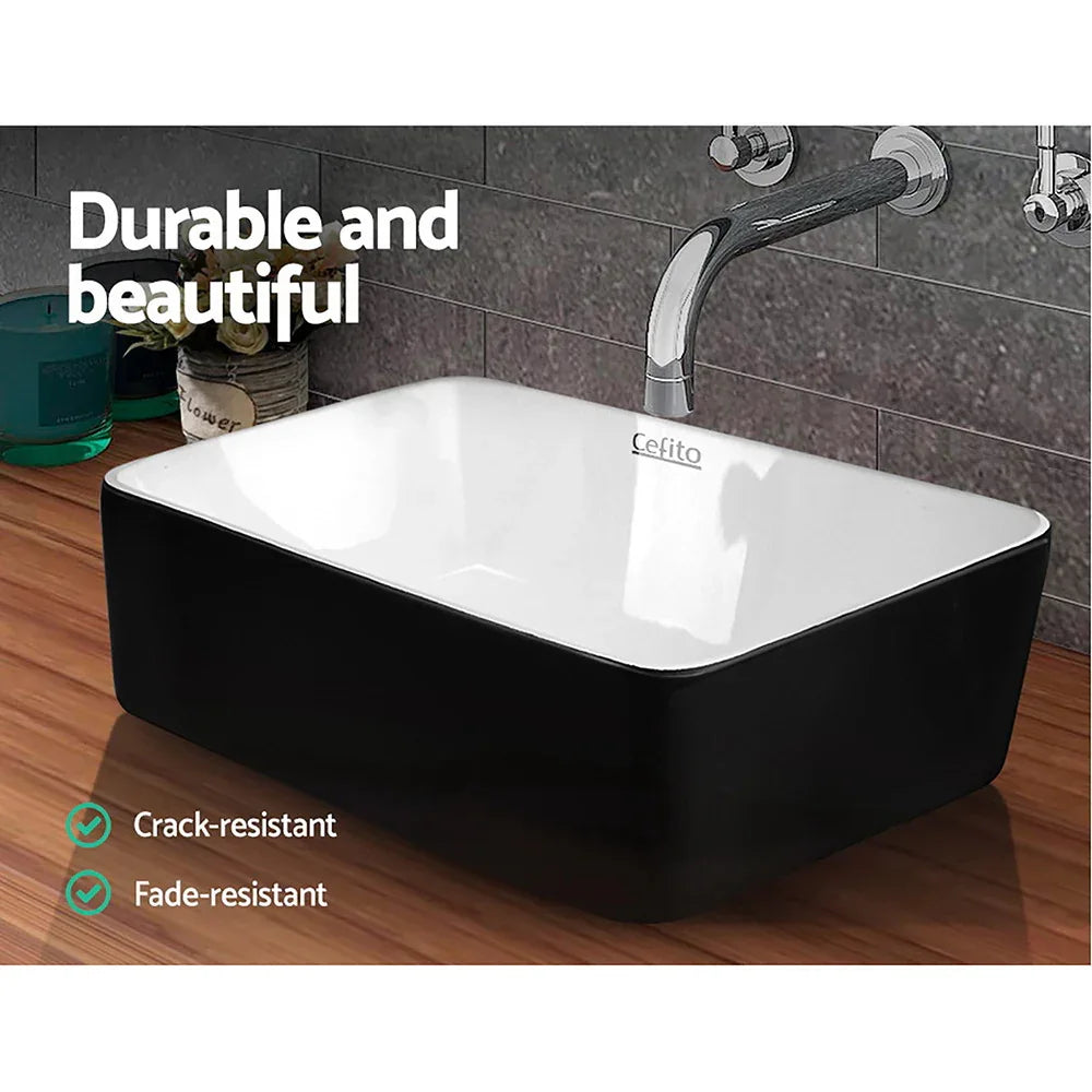 Cefito Bathroom Basin Ceramic Vanity Sink Hand Wash Bowl 48x37cm - Mekamart Australia