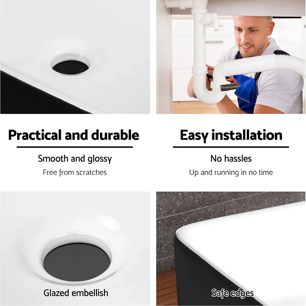 Cefito Bathroom Basin Ceramic Vanity Sink Hand Wash Bowl 48x37cm - Mekamart Australia