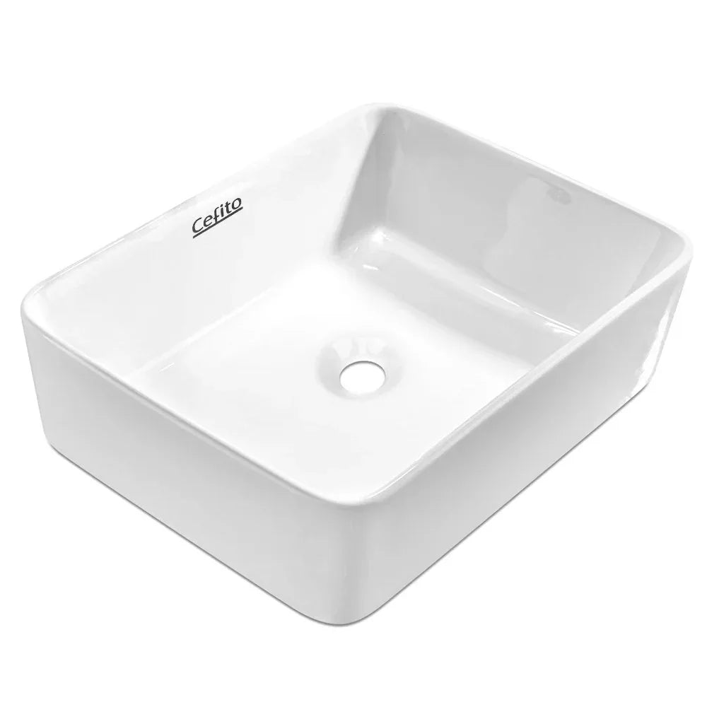 Cefito Bathroom Basin Ceramic Vanity Sink Hand Wash Bowl 48x37cm White - Mekamart Australia