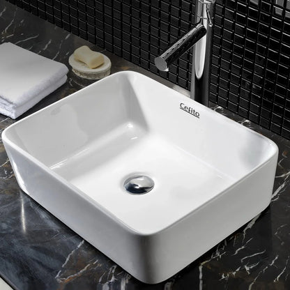 Cefito Bathroom Basin Ceramic Vanity Sink Hand Wash Bowl 48x37cm White - Mekamart Australia