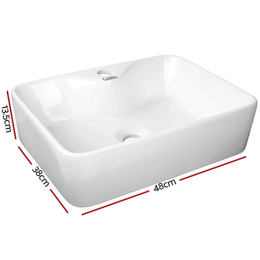 Cefito Bathroom Basin Ceramic Vanity Sink Hand Wash Bowl 48x38cm - Mekamart Australia