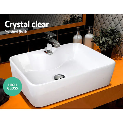 Cefito Bathroom Basin Ceramic Vanity Sink Hand Wash Bowl 48x38cm - Mekamart Australia