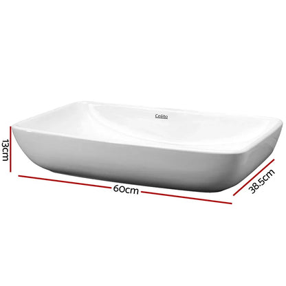 Cefito Bathroom Basin Ceramic Vanity Sink Hand Wash Bowl 60x38cm - Mekamart Australia