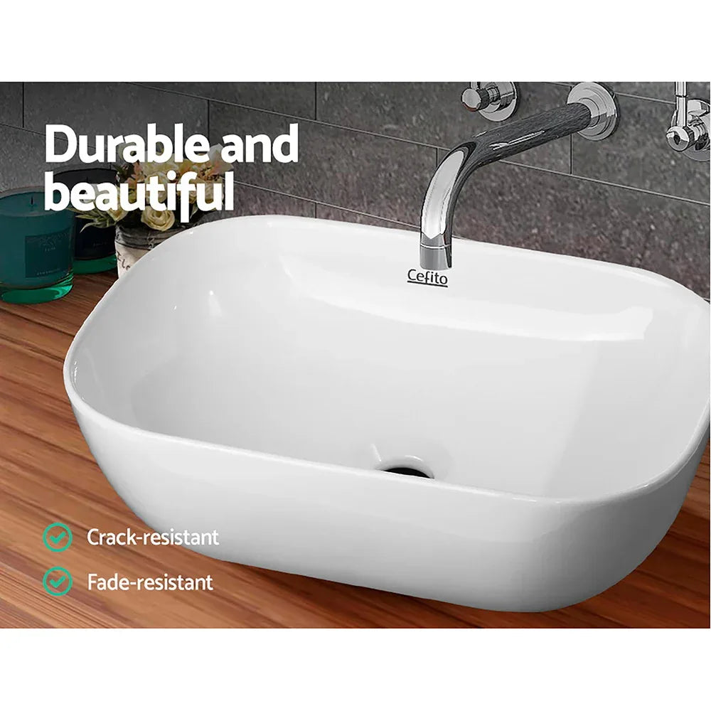 Cefito Bathroom Basin Ceramic Vanity Sink Hand Wash Bowl 46x33cm - Mekamart Australia