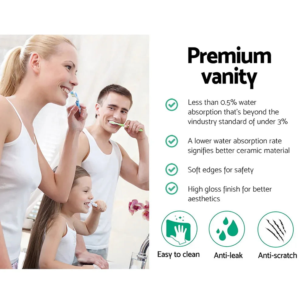 Cefito Bathroom Basin Ceramic Vanity Sink Hand Wash Bowl 41x41cm - Mekamart Australia