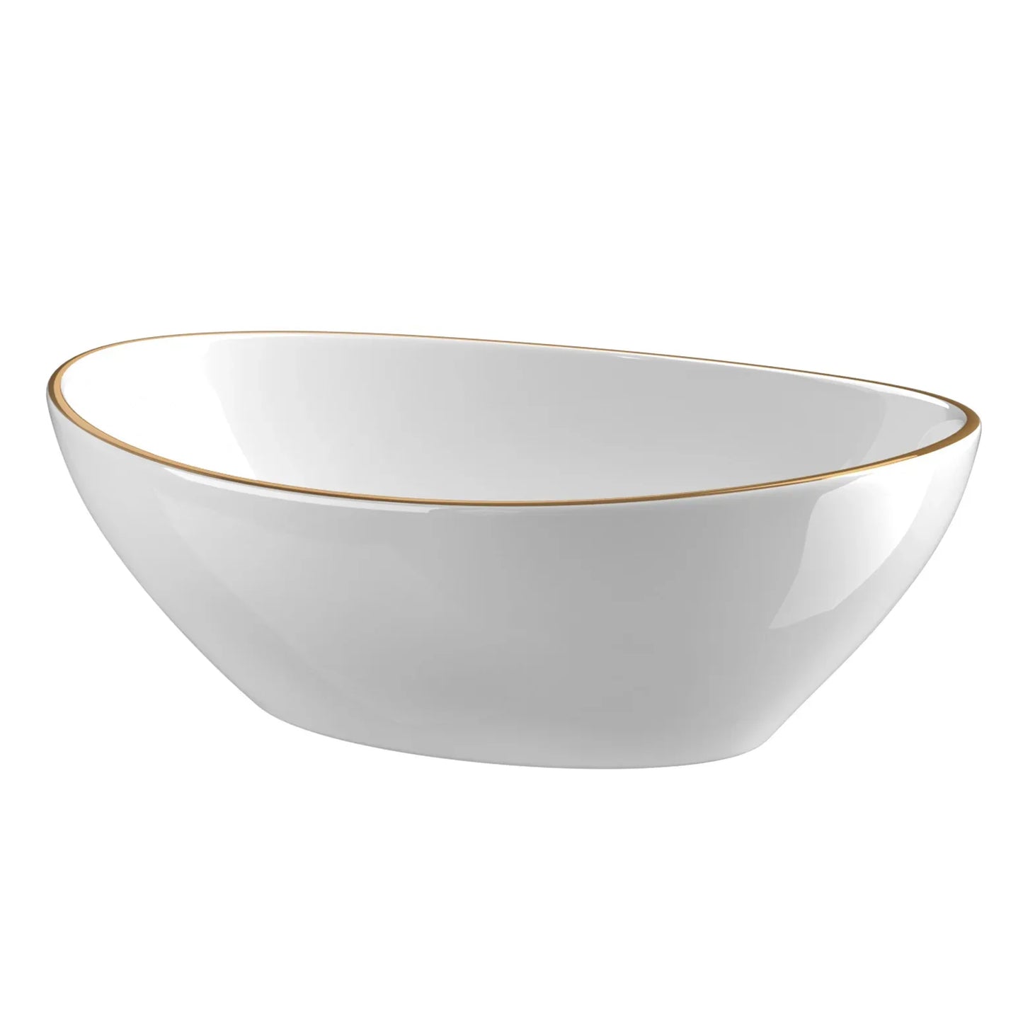 Cefito Bathroom Basin Ceramic Vanity Sink Hand Wash Bowl Gold Line 41x34cm - Mekamart Australia
