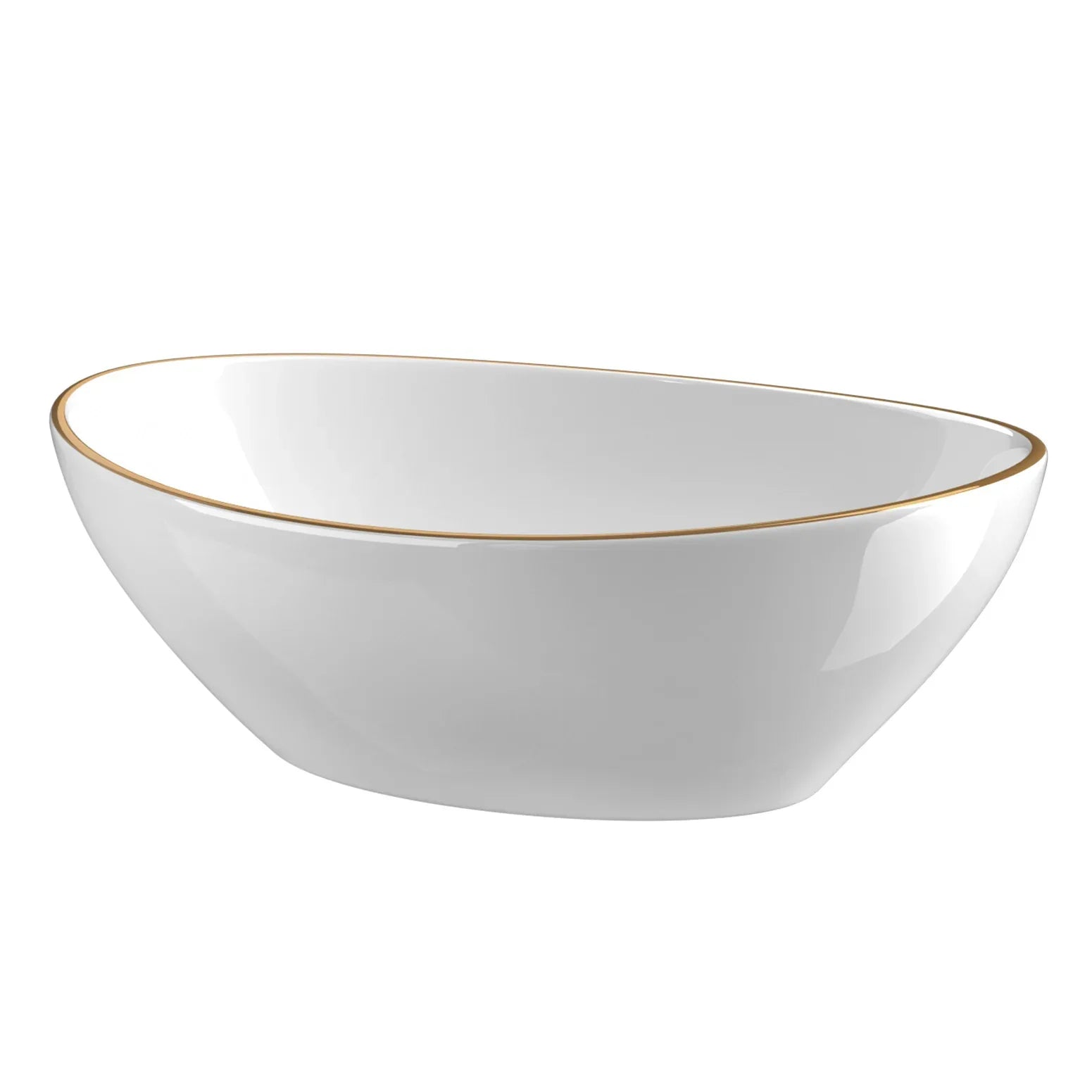 Cefito Bathroom Basin Ceramic Vanity Sink Hand Wash Bowl Gold Line 41x34cm - Mekamart Australia