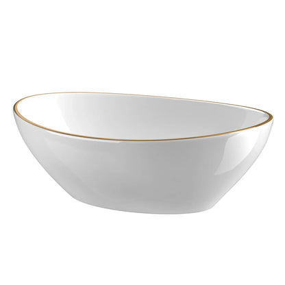 Cefito Bathroom Basin Ceramic Vanity Sink Hand Wash Bowl Gold Line 41x34cm - Mekamart Australia