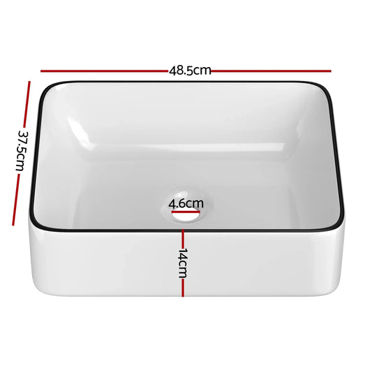 Cefito Bathroom Basin Ceramic Vanity Sink Hand Wash Bowl Above Counter 48x37cm - Mekamart Australia