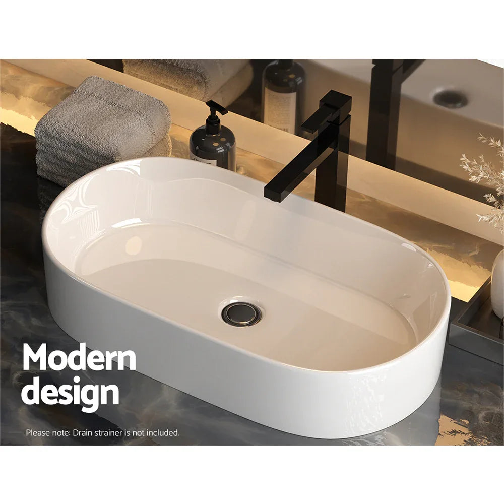 Cefito Bathroom Basin Ceramic Vanity Sink Hand Wash Bowl 52x31cm - Mekamart Australia