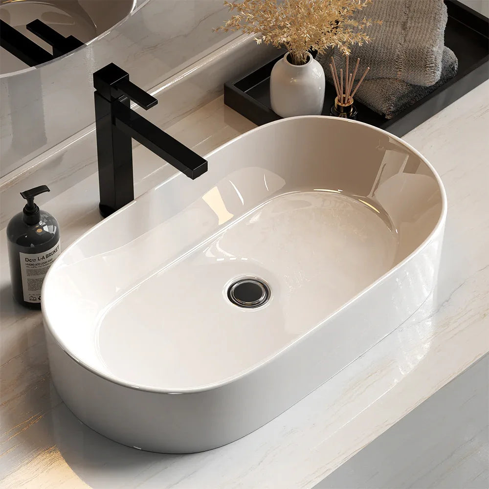 Cefito Bathroom Basin Ceramic Vanity Sink Hand Wash Bowl 52x31cm - Mekamart Australia