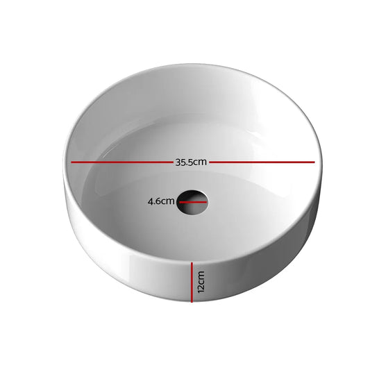 Cefito Bathroom Basin Ceramic Vanity Sink Hand Wash Bowl 35x12cm - Mekamart Australia