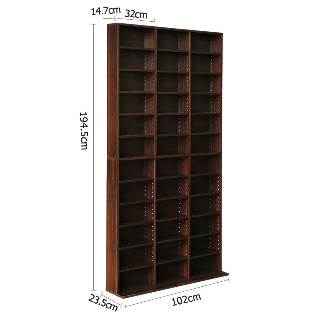Artiss Bookshelf CD Storage Rack - BERT Walnut - Mekamart Australia