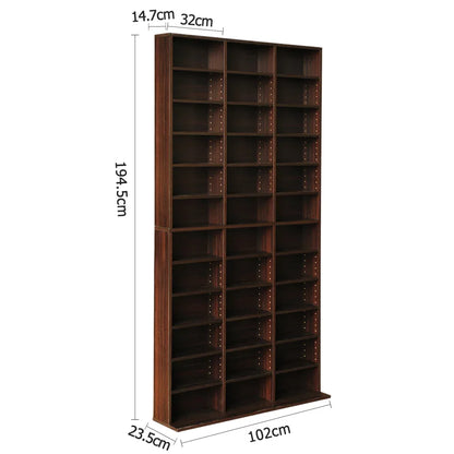 Artiss Bookshelf CD Storage Rack - BERT Walnut - Mekamart Australia