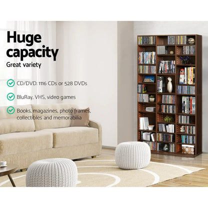 Artiss Bookshelf CD Storage Rack - BERT Walnut - Mekamart Australia