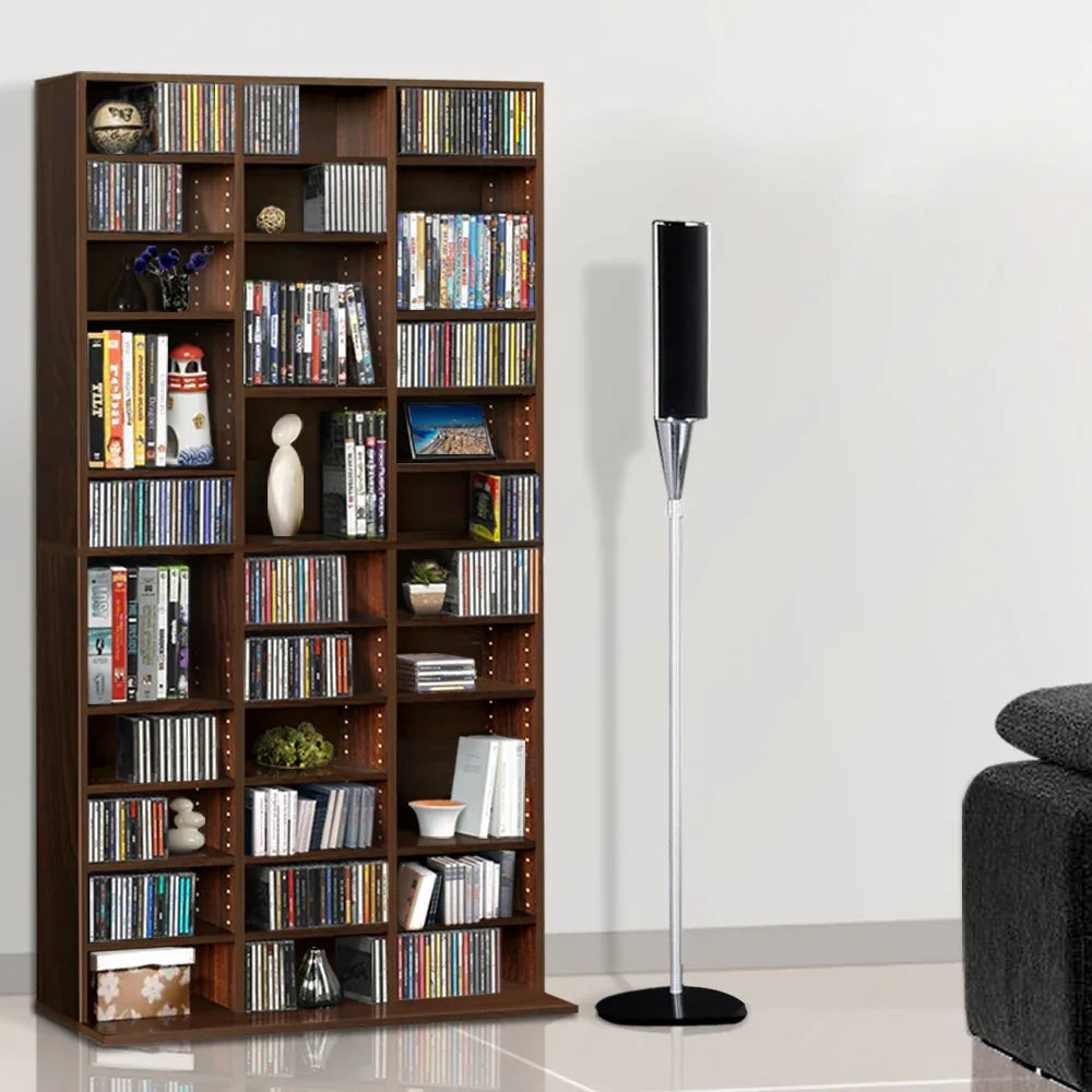Artiss Bookshelf CD Storage Rack - BERT Walnut - Mekamart Australia