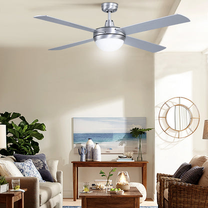 Devanti 52'' Ceiling Fan DC Motor w/Light w/Remote - Silver