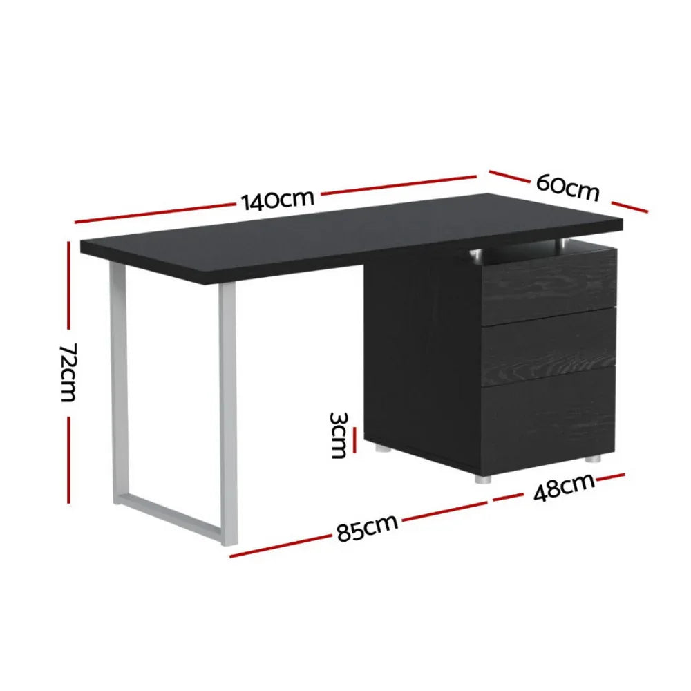 Artiss Computer Desk Drawer Black 140CM - Mekamart Australia