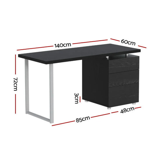 Artiss Computer Desk Drawer Black 140CM - Mekamart Australia