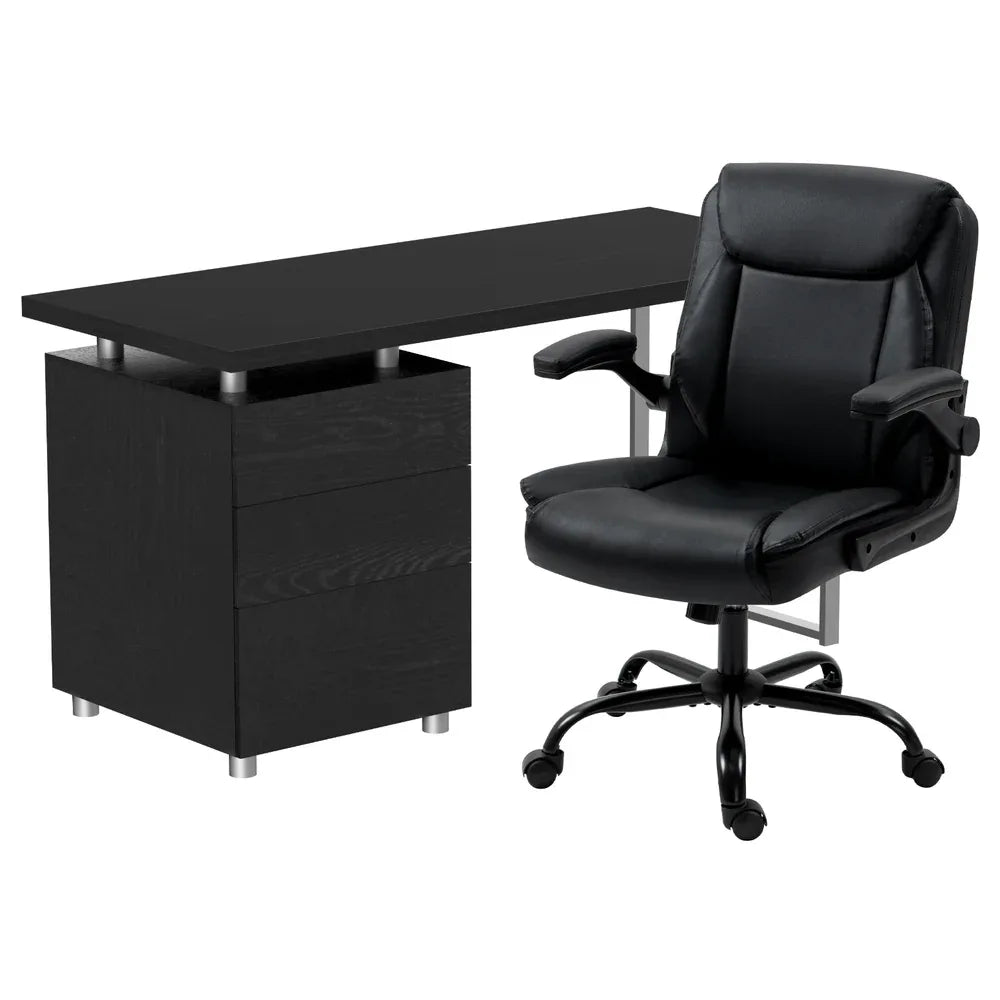 Artiss Computer Desk Executive Office Chairs Sets Black - Mekamart Australia