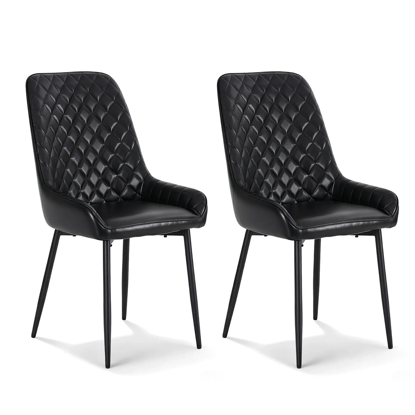 Artiss 2x Dining Chairs Retro PU Leather Kitchen Lounge Cafe Accent Chair Black - Mekamart Australia
