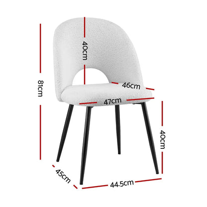 1 Set of 4 Artiss Dining Chair Boucle Sherpa - Mekamart Australia