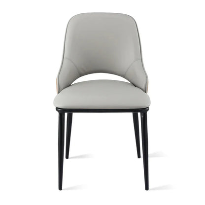 Artiss 1x Dining Chair Hollow PU Leather Kitchen Lounge Cafe Accent Chairs Grey - Mekamart Australia